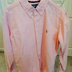 Mens Classic Fit Polo Oxford shirt (Pink)